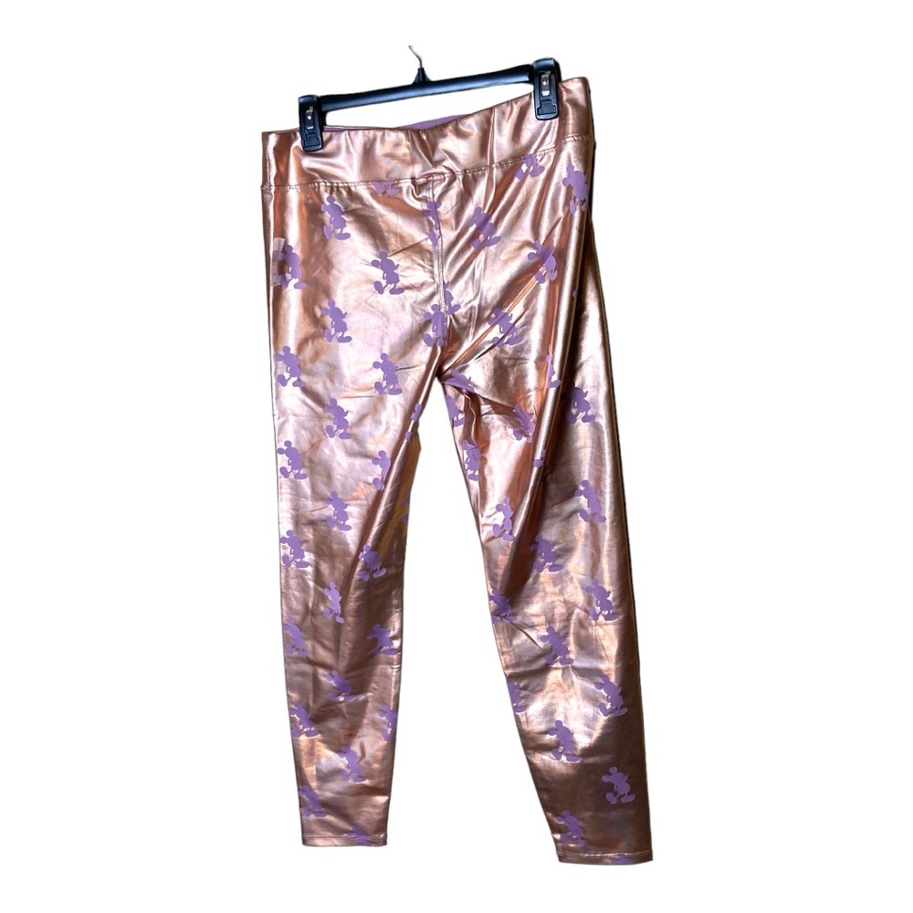 Mickey Mouse Shiny Metallic Leggings NWT‎ Size Large
